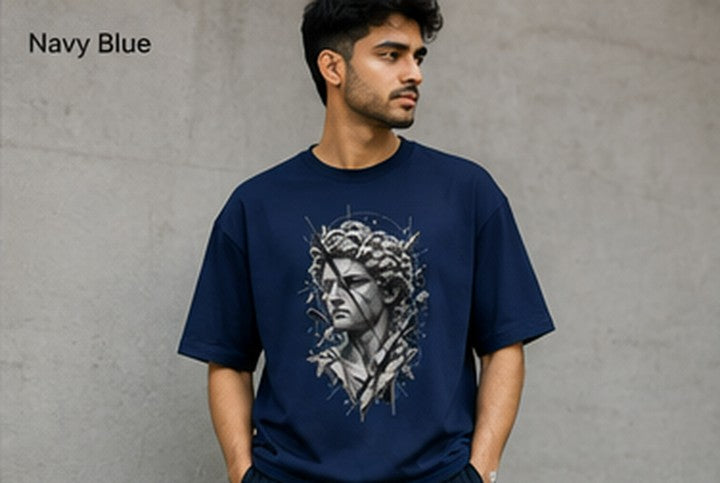 Broken Greek Statue T-Shirt | Dark Academia Marble Bust | Classical Art Graphic Tee| Unisex Oversized Classic T-Shirt