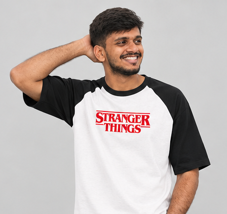 Stranger Things Graphic Raglan T-Shirt |Unisex Oversized Raglan