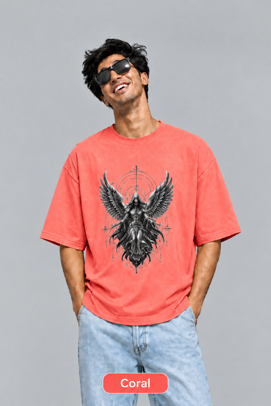 Fallen Angel T-Shirt | Dark Angel Gothic Graphic Tee | Winged Warrior Dark Academia Shirt |Unisex Oversized Classic T-Shirt