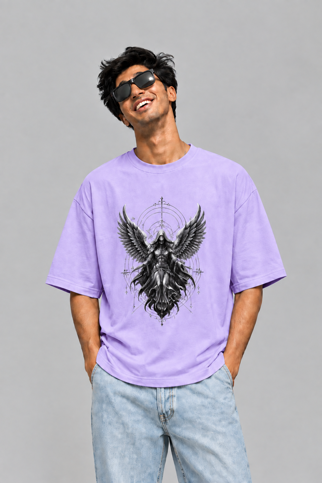 Fallen Angel T-Shirt | Dark Angel Gothic Graphic Tee | Winged Warrior Dark Academia Shirt |Unisex Oversized Classic T-Shirt