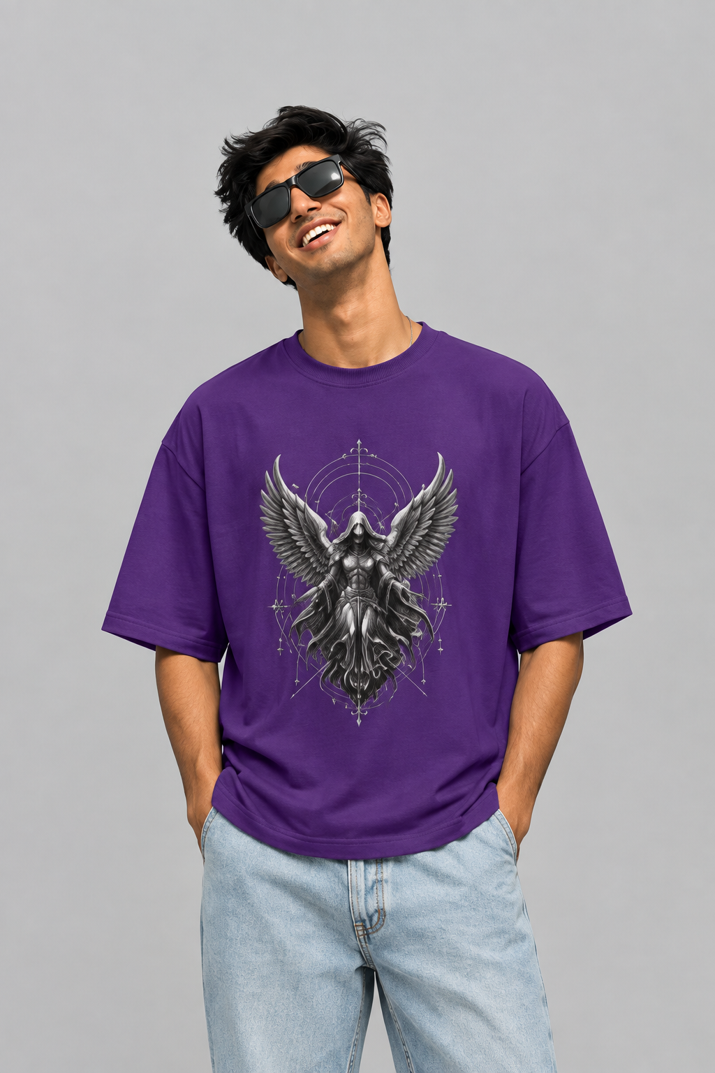 Fallen Angel T-Shirt | Dark Angel Gothic Graphic Tee | Winged Warrior Dark Academia Shirt |Unisex Oversized Classic T-Shirt