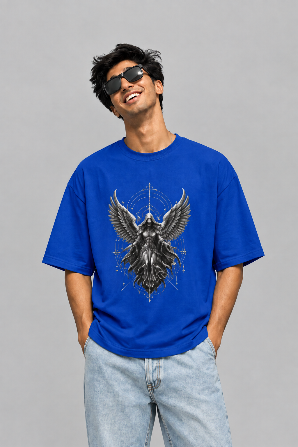 Fallen Angel T-Shirt | Dark Angel Gothic Graphic Tee | Winged Warrior Dark Academia Shirt |Unisex Oversized Classic T-Shirt