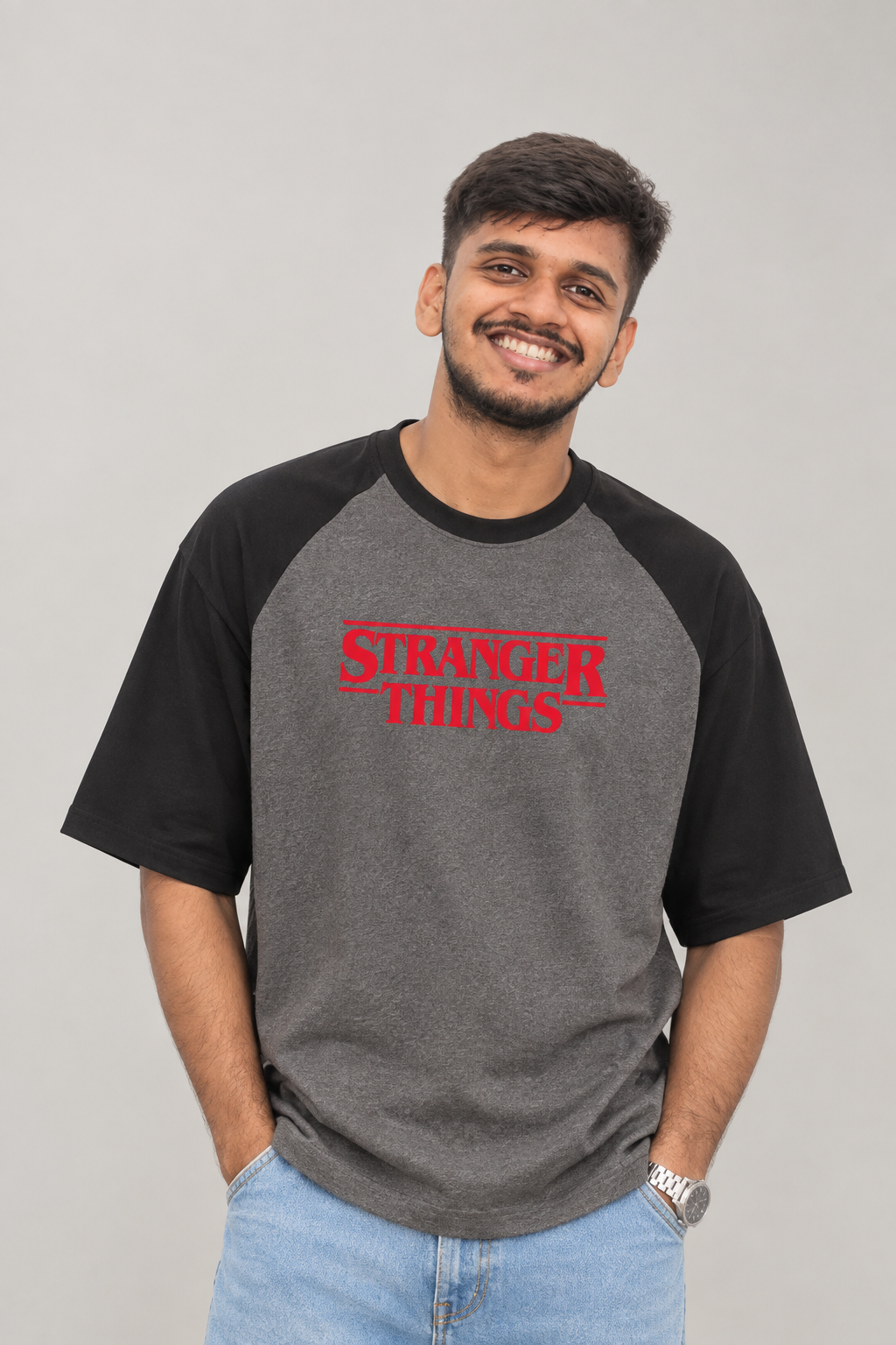 Stranger Things Graphic Raglan T-Shirt |Unisex Oversized Raglan